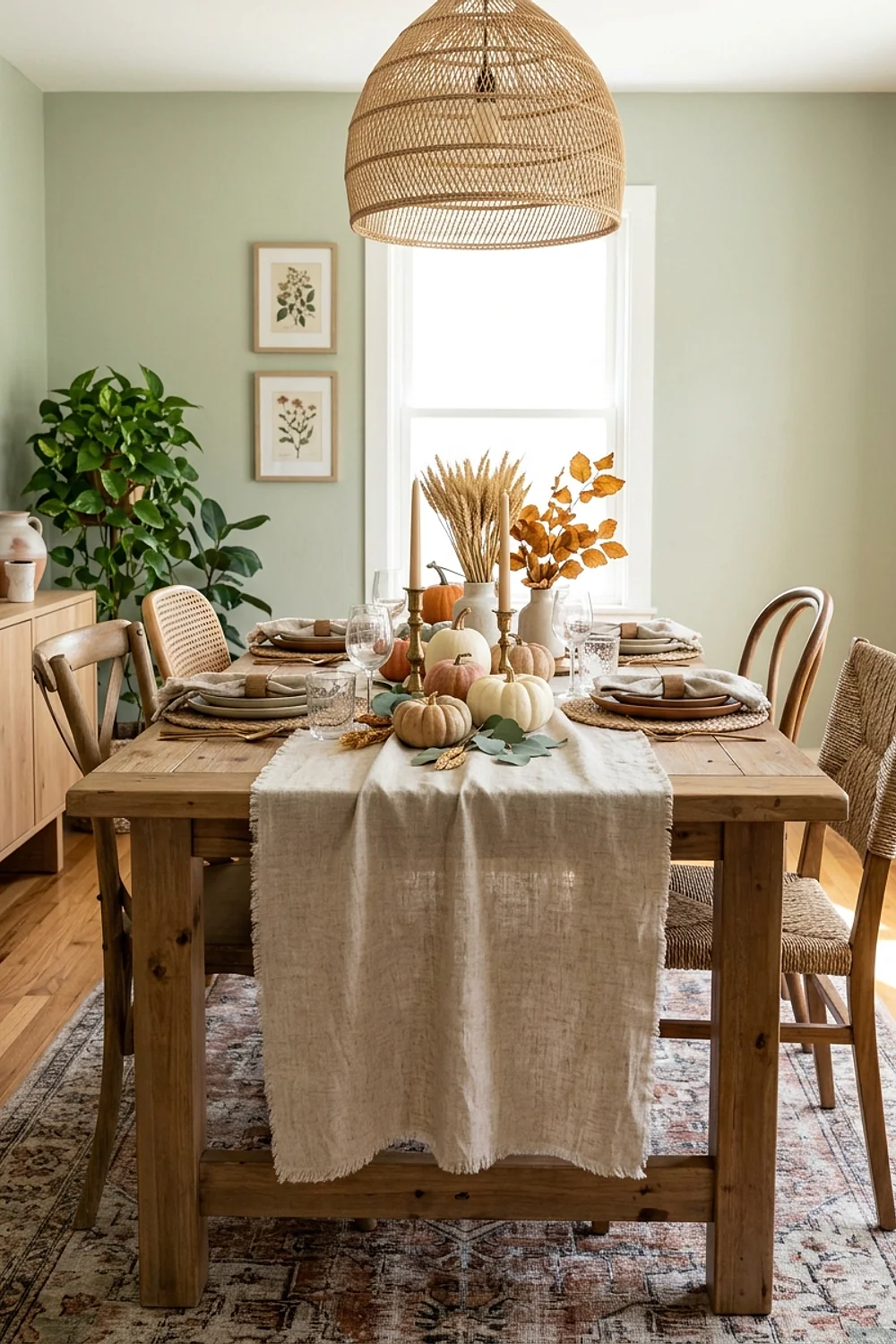 Linen-look runner cut