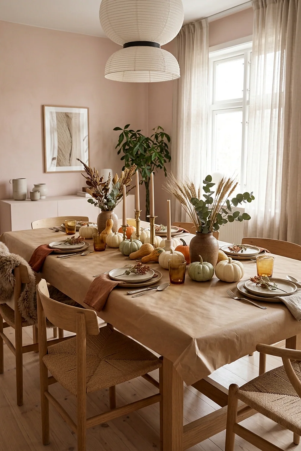 Kraft paper as the table cover